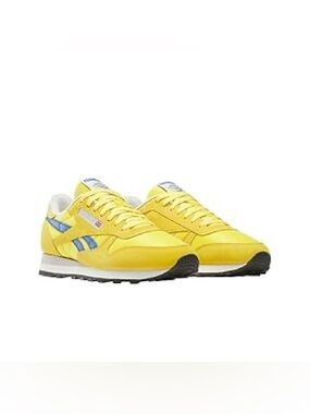Reebok Yellow Retro Runner with Blue Stripes